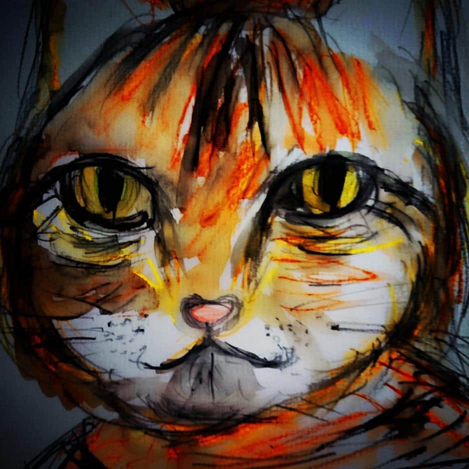 花井美理さんのインスタグラム写真 - (花井美理Instagram)「#cat #watercolor  #drawing」7月8日 12時39分 - miri_hanai