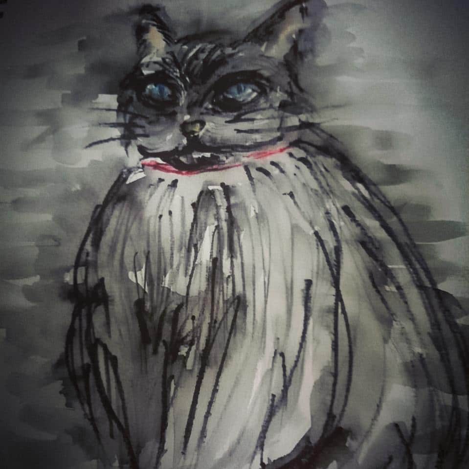 花井美理さんのインスタグラム写真 - (花井美理Instagram)「#cat  #watercolor  #drawing  #depression」7月8日 14時11分 - miri_hanai