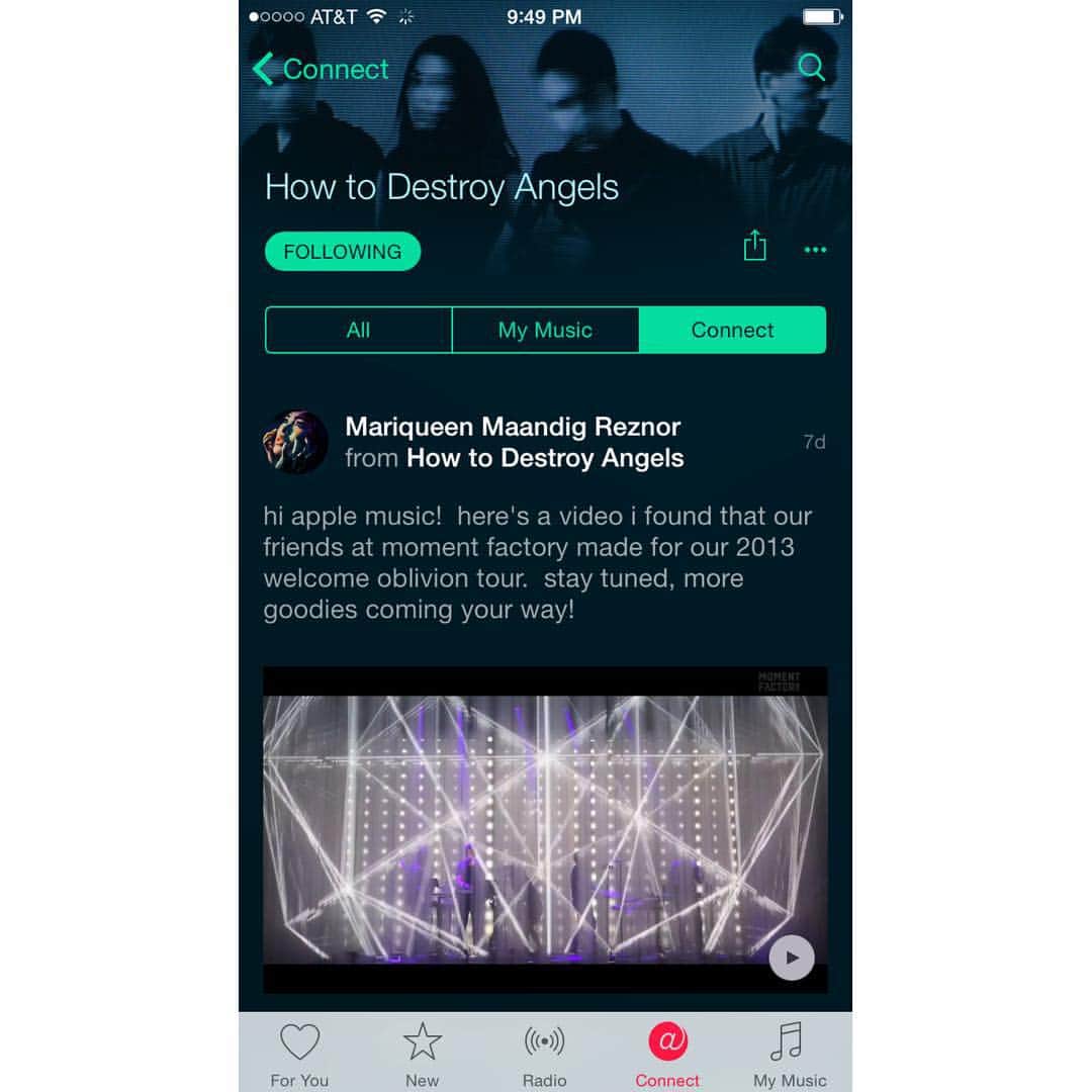 ハウ・トゥ・デストロイ・エンジェルスのインスタグラム：「look out for more updates on #applemusic connect in the next couple of days.」