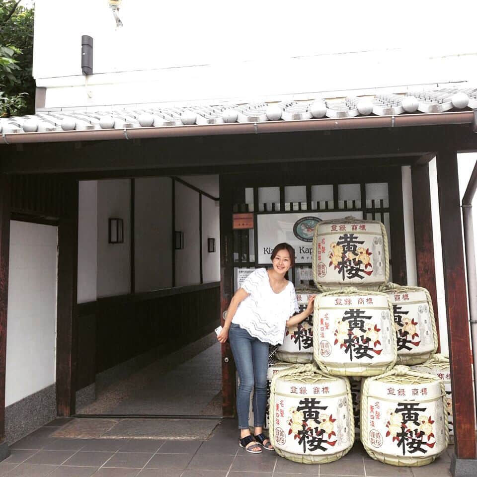 笛木優子のインスタグラム：「樽、樽、樽、樽👍🍶💖😘 #京都 #黄桜 #カッパカントリー #伏見」