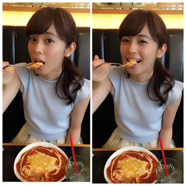 久慈暁子さんのインスタグラム写真 - (久慈暁子Instagram)「ふわとろなオムライス食べました🍳 美味しかったー◡̈*❤︎ #lunch #オムライス #egg」6月23日 13時43分 - kuji_akiko