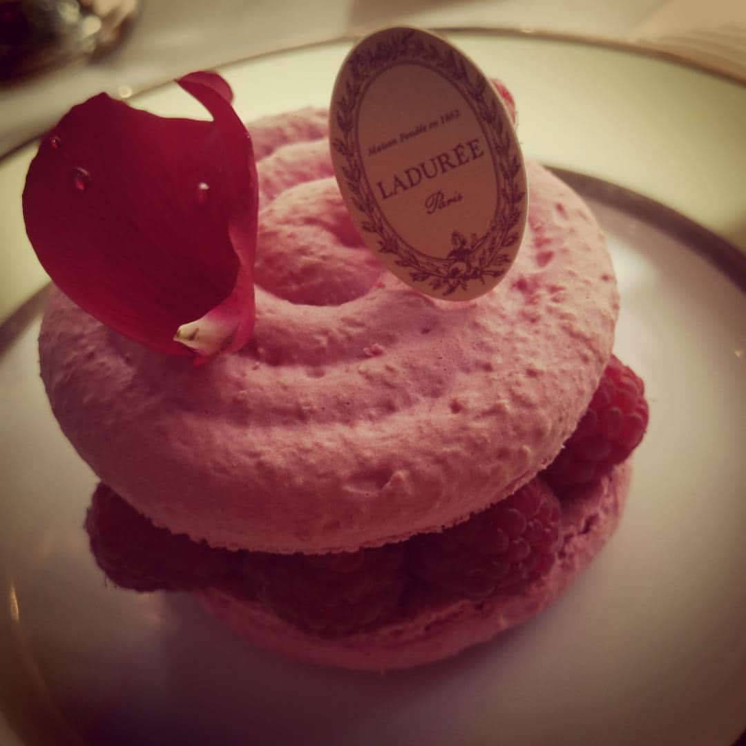 花井美理のインスタグラム：「#sweets  #laduree #macaron #rose」