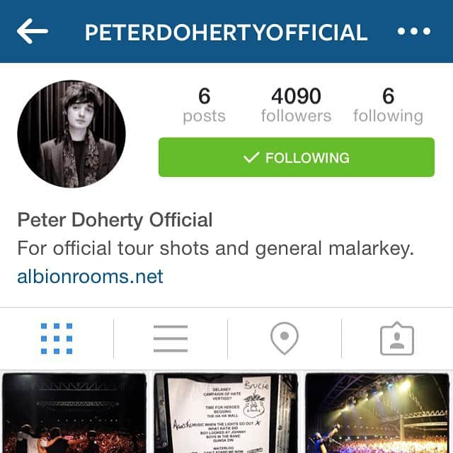 ベイビーシャンブルズのインスタグラム：「@peterdohertyofficial」