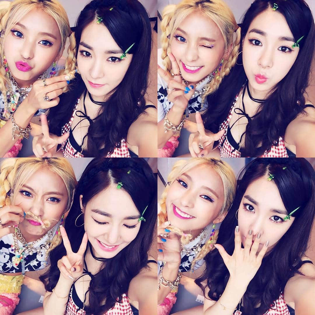 ボラさんのインスタグラム写真 - (ボラInstagram)「일요일도 칭구파니와👭 #소녀시대#티파니#씨스타#보라#금발#흑발#장난기가득#칭구#놀아요#요즘신남#party#shakeit」7月12日 17時27分 - borabora_sugar