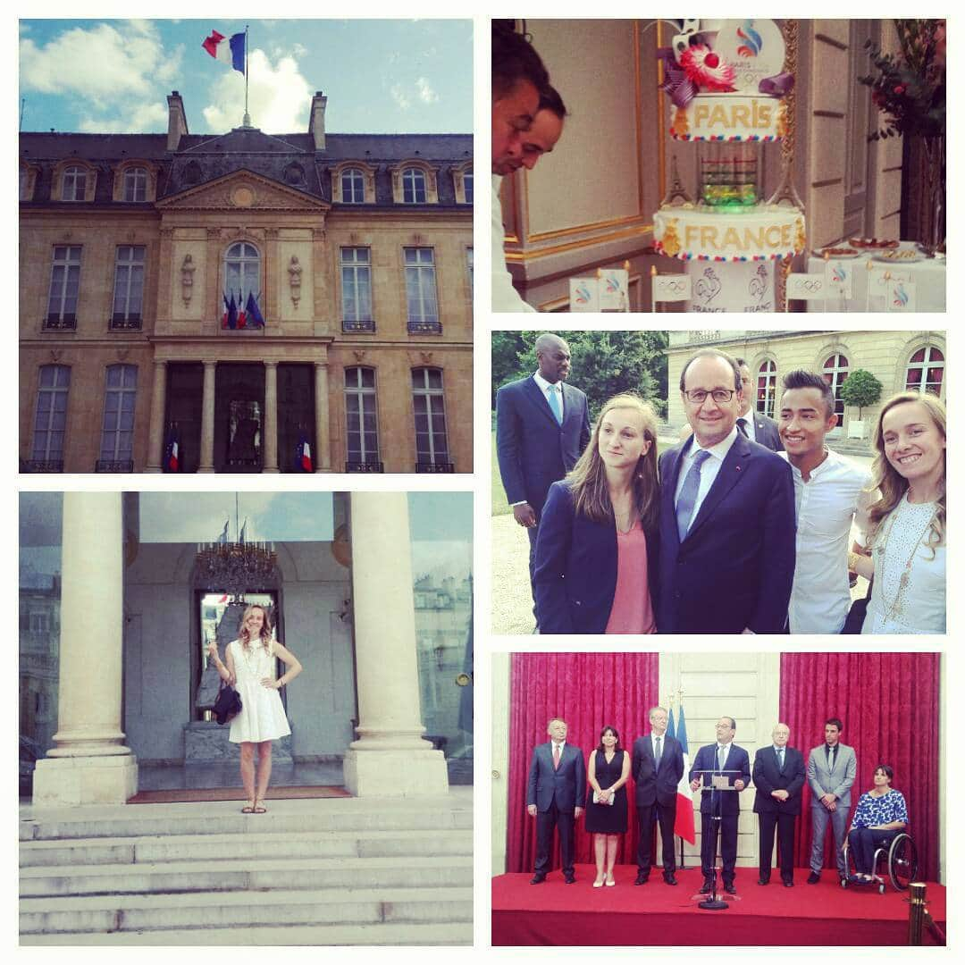 ペルネル・キャロンのインスタグラム：「Les athlètes français soutiennent la candidature pour les Jeux Olympiques  Paris 2024 #paris2024 #14juillet2015」