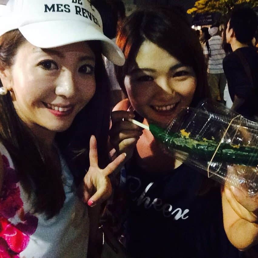 植松やすかのインスタグラム：「Sumida River Firework Festivel last night♡ with Yuuka Sakuragi」