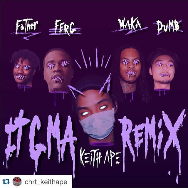 YUYAのインスタグラム：「#サグい#KeithApe #Repost @chrt_keithape with @repostapp. ・・・ 🔮👿☔️😈😷😈☔️👿🔮 Music video link in my bio #itgma#itgmaremix#thecohort#cashonly」