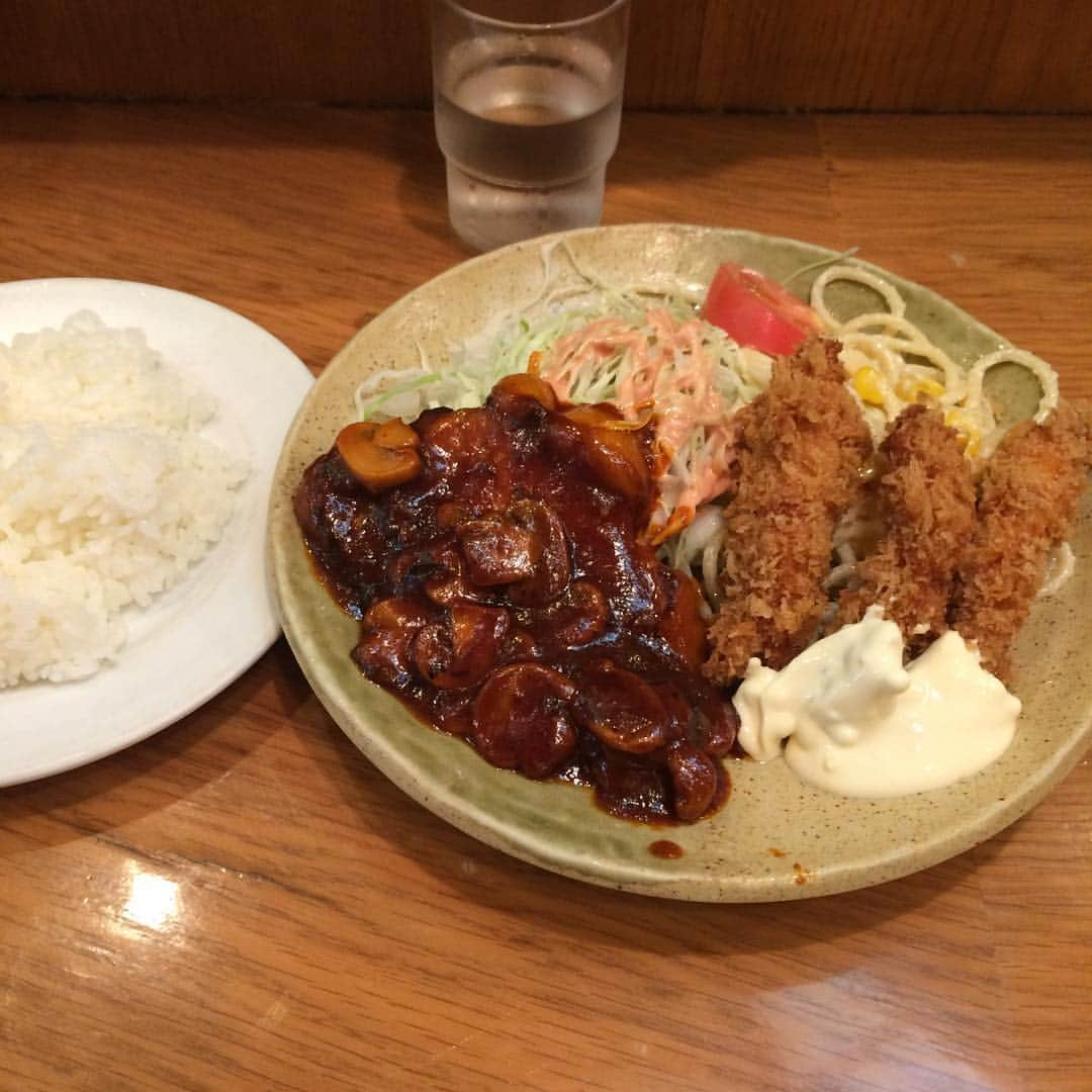 川尻恵太のインスタグラム：「アレックスでランチ。これで720円。安い！重い！」