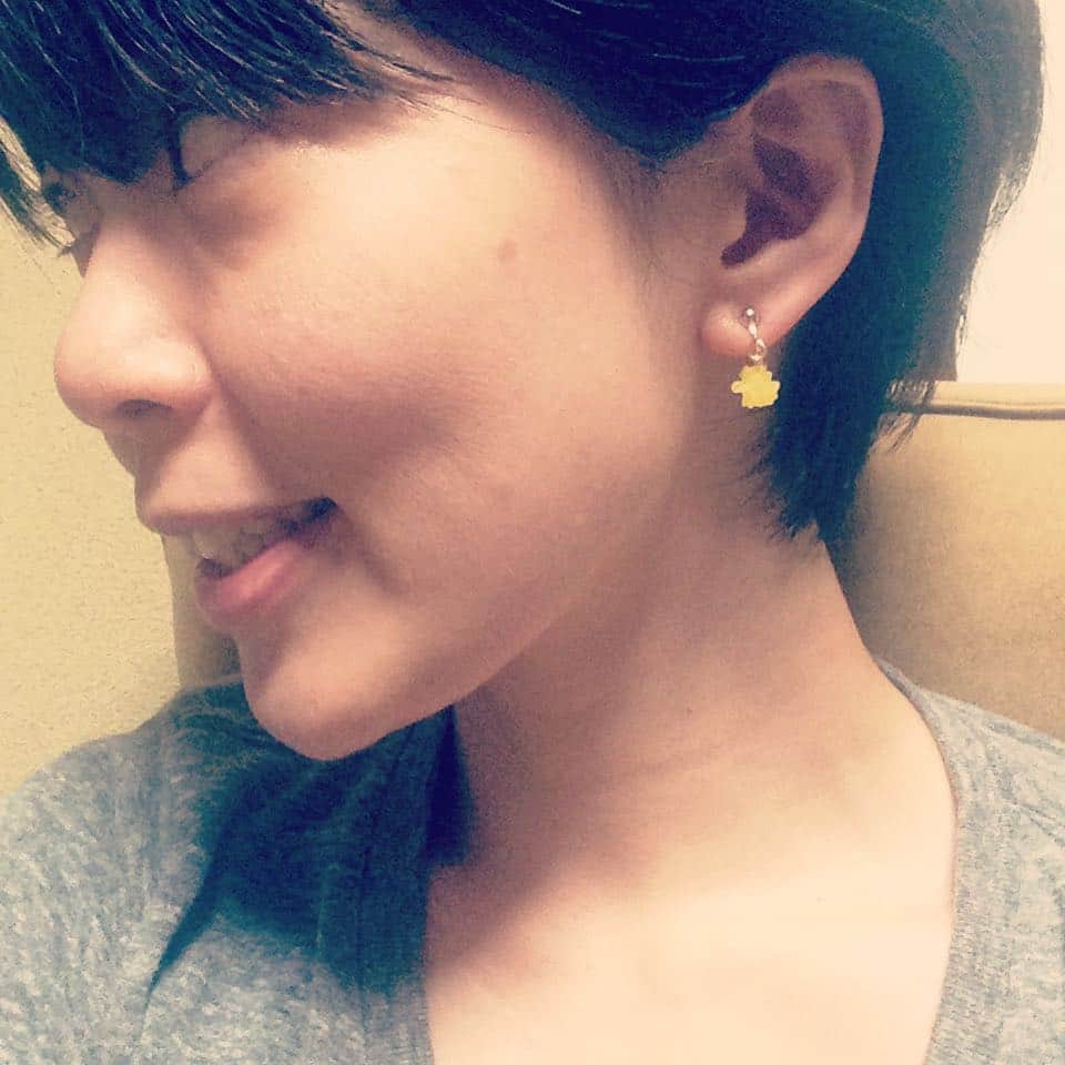 永井幸子のインスタグラム：「金平糖のイヤリングを貰いましたよ可愛いねー」