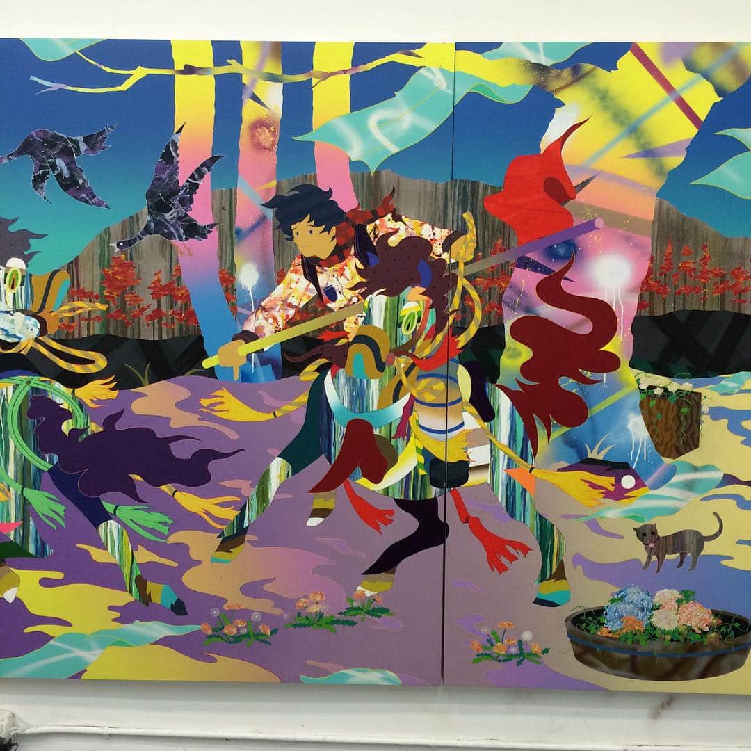 松山智一のインスタグラム：「#partsofpainting #stillInProgress」