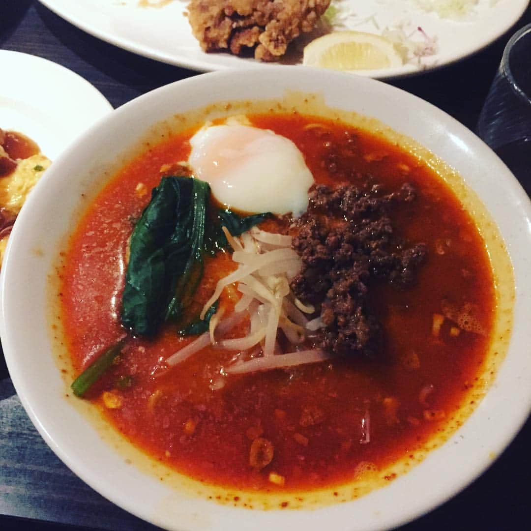 のインスタグラム：「ゆうゆうです‼︎ 昨日、国分の中華料理屋さんで 担々麺の6辛にチャレンジしました(^^) #国分 #鹿児島 #中華料理 #中華 #担々麺  #辛い #食べ物 #夜ご飯 #ごはん #もやし #たまご」