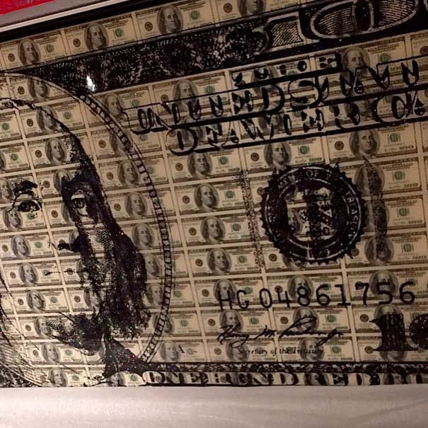 ニューヨークギャラリー ポップアート100ドル札 シェーンボーデン