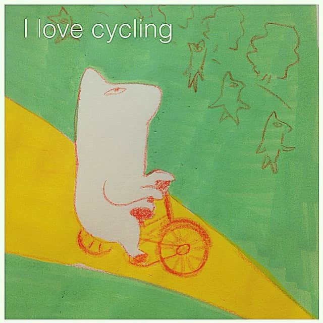 tacoscさんのインスタグラム写真 - (tacoscInstagram)「🐱I love cycling. 🐱早く天気が良くなりますように。 ーーーーーーーーーーー 😺Line Sticker"Natto Man and Natto Lover" ラインスタンプ「納豆チョッキ野郎とミセスストロンガー」発売です。 http://line.me/S/sticker/1161022 ーーーーーーーーーーー 🌺Twitter →http://twitter.com/taco_emonemon」9月10日 21時35分 - _uni_ika