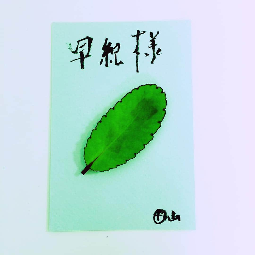 高岡早紀 さんのインスタグラム写真 - (高岡早紀 Instagram)「舞台「NO.9」で共演している田山涼成さんより、素敵なプレゼントを頂いたよ。 「マザーリーフ」幸せを呼ぶ葉っぱ。 この葉っぱが母体となり、芽が出てくるんですって！ ちょっと感動‼︎」10月17日 15時00分 - saki_takaoka