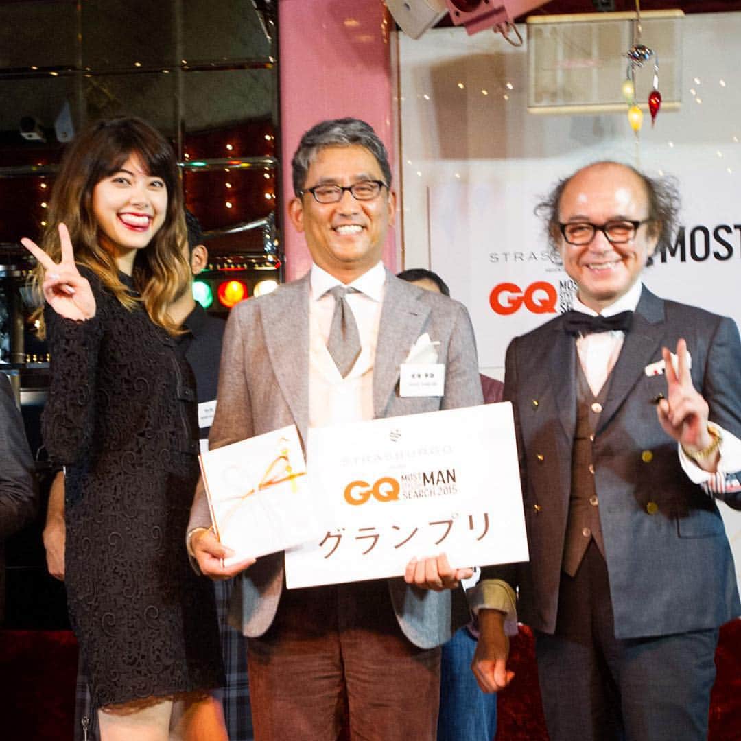 GQ JAPANさんのインスタグラム写真 - (GQ JAPANInstagram)「いよいよグランプリを発表！ 2015年の頂点に輝いたのは福岡の金海寧雄氏。「人物として惹きつけられる物を感じました。ユーモアをたたえた受け答えも素敵でした」と審査員を務めたファッションモデルの森星さんはいう。ストラスブルゴ買い物券を100万円分プレゼント！ #gqmsms2015 #strasburgomens」9月25日 21時37分 - gqjapan