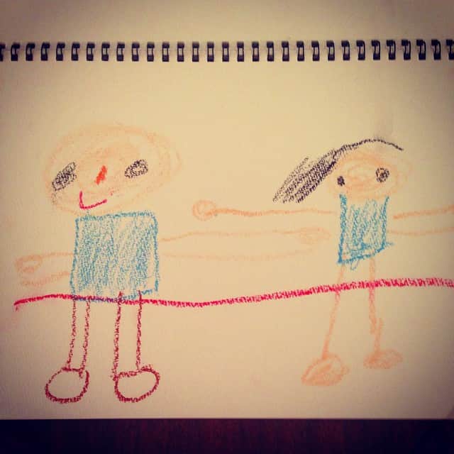 田波涼子のインスタグラム：「運動会の絵描いた すっごく嬉しかったみたい」