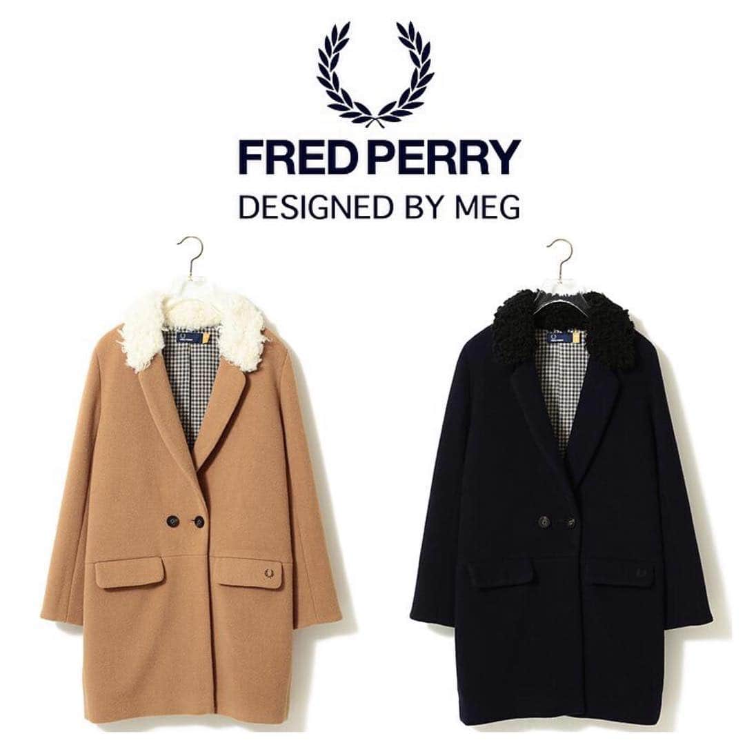 MEGのインスタグラム：「【本日】FRED PERRY DESIGNED BY MEG のコートが入荷しました。ZOZOTOWN内のカロリナグレイサーストアか、ビームス公式で発売。38000円＋税 #fredperry」
