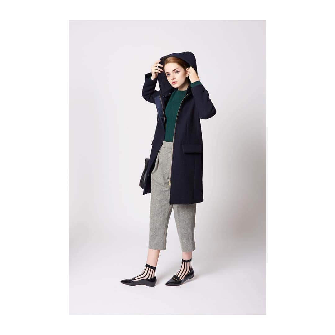 ボルニーのインスタグラム：「2way Zip Hooded Coat [color: navy, ivory, ice blue ]  #borny#2015aw#autumn#winter#new#newin#collection#fashion#import#select#shoes#hanniballaguna#runwaychannel」