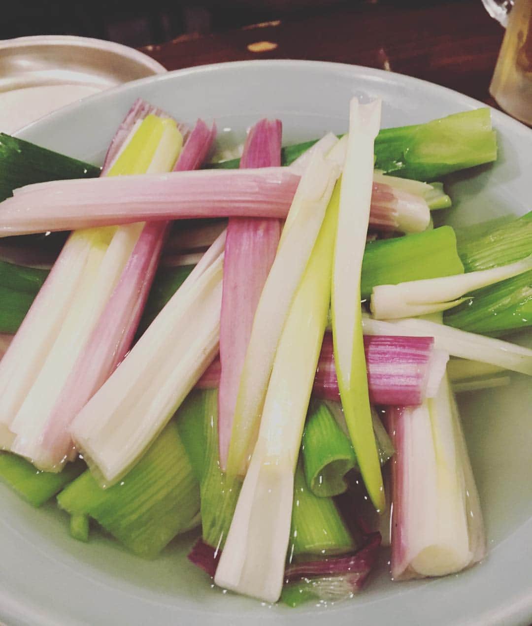 アンドー!のインスタグラム：「湯がいただけ長ネギが絶品😋 #平田ネギ #えきでん #山形 #山形大学」