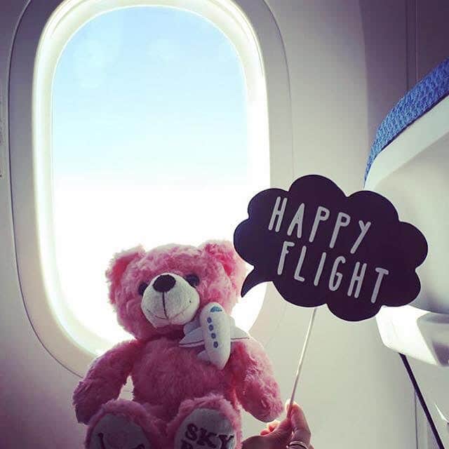 ANAのインスタグラム：「#窓 #クマ #ぬいぐるみ #ぬい撮り  #テディベアの日 #窓側 #ana_jp #✈️ #inflight #window #teddybear」