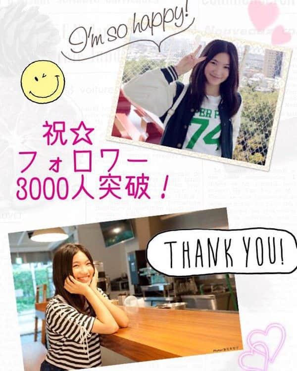 髙橋果鈴のインスタグラム：「今日のSmileのもと◡̈⃝⃝⃝⃝⃝⃝⃝⃝✩* フォロワー様が 3000人を突破しました！！！ セラミューを観てくださってフォローしてくださった方もすごく多いようでとても嬉しく思います。ߘ°ߒӊ  #フォロワー3000人 #感謝  3000 followers on my twitter thanks!」