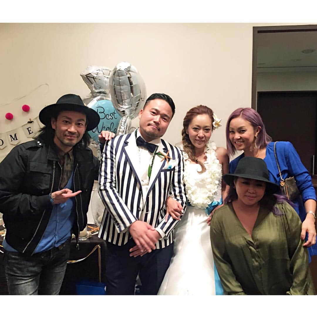 Nazukiのインスタグラム：「Zeebraさんマネージャー ヒロシ&ジュンジュン💗💗💗 結婚おめでとう🎉🎉🎉 幸せ幸せ💋💋💋 #wedding #逗子マリーナ  #happy #love」