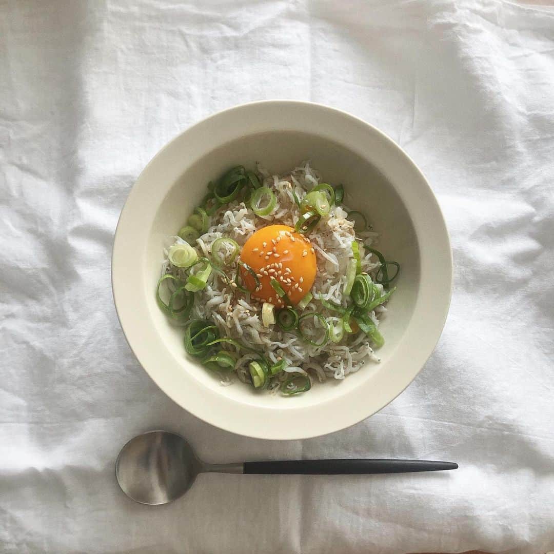 ちょびさんのインスタグラム写真 - (ちょびInstagram)「おうちじかん☕︎ 今日のお昼は簡単にしらす丼📝 これがまた美味しんだ〜！ みんなは、いつも家で何を 作って食べてますか？🦙 レパートリーないから教えて欲しいです🇫🇷 . #ランチ#おうちランチ#おうち時間#おうちカフェ#おうちごはん#料理#クッキング#しらす丼#予定日まであと10日#妊娠中#妊娠後期#プレママ#マタママ#プレママさんと繋がりたい#マタママさんと繋がりたい」4月11日 12時23分 - kaoriririn15