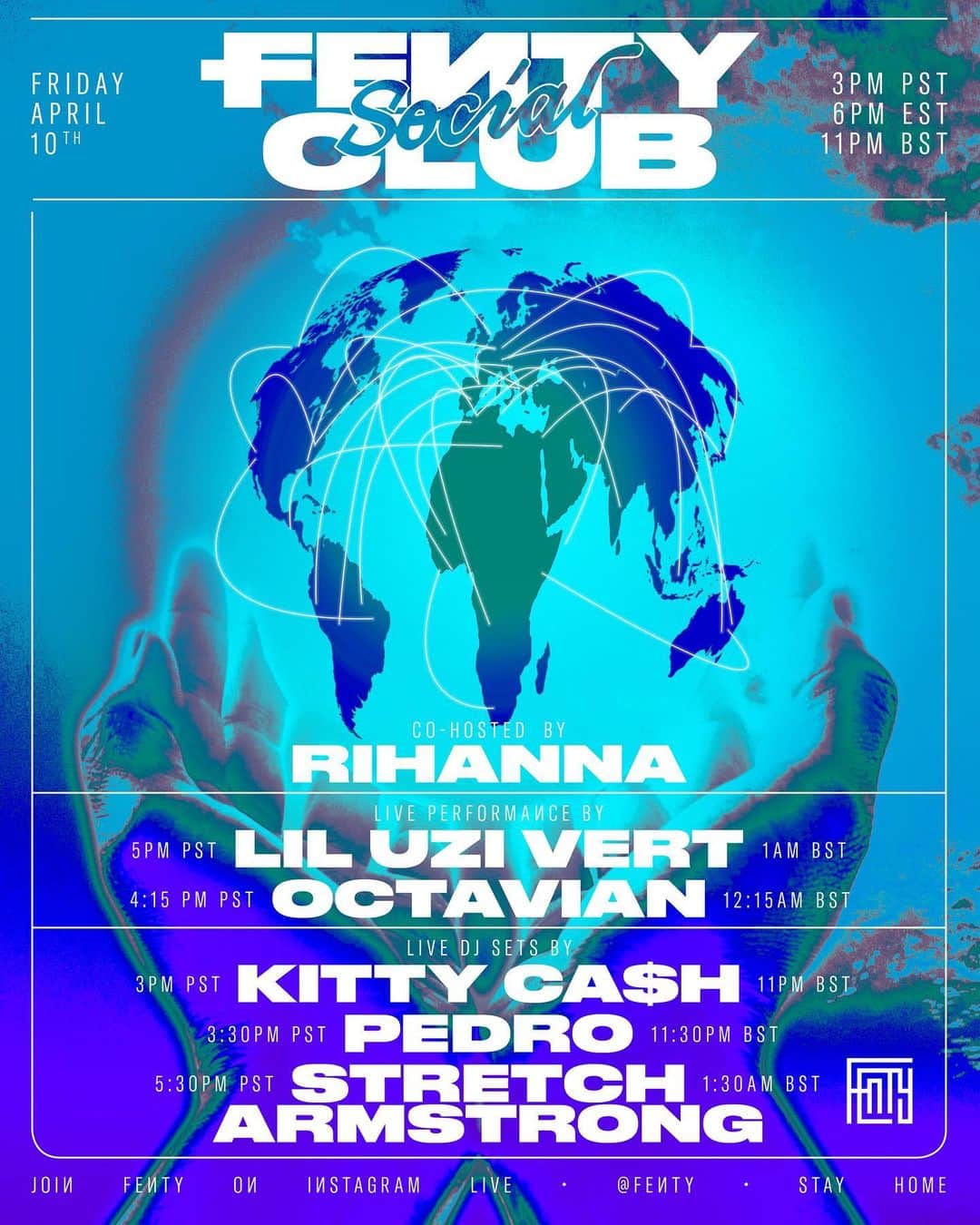 リアーナのインスタグラム：「pull up!!! New special guest announcement!!! Party starts in 30 mins and my boy @liluzivert  is performing live! Head over to @FENTY ... see y’all soon! #FentySocialClub」