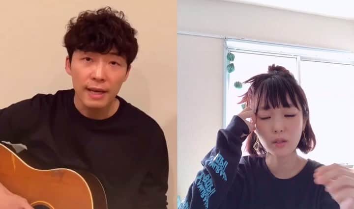 のインスタグラム：「寝起きで撮った🥱☺️ . #星野源　さん #うちで踊ろう @iamgenhoshino  #最後エの音抜けてるなんで？ #stayhome #歌ってみた #おうちで過ごそう #音楽 #music #頭痛いんじゃなくてイヤホン押さえてる #ロリクレロンTこれずっとお気に入り」