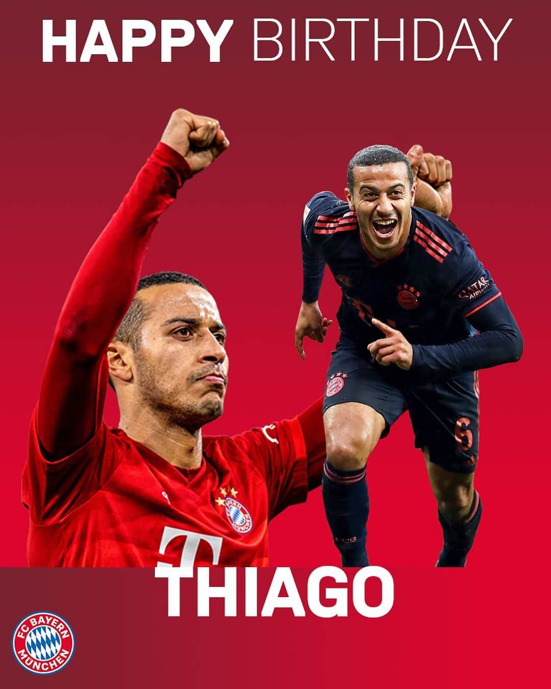 バイエルン・ミュンヘンさんのインスタグラム写真 - (バイエルン・ミュンヘンInstagram)「Happy 29th birthday, @thiago6! 🎉🎈 Get FREE 6️⃣ printing today! _____ #FCBayern #MiaSanMia #packmas #Fußball #football #futbol #Thiago #HappyBirthday」4月11日 16時17分 - fcbayern