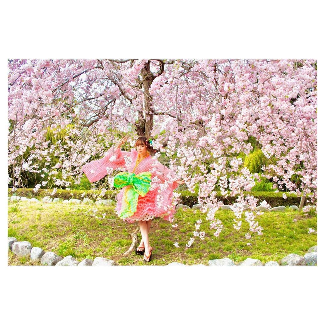 日向カンナさんのインスタグラム写真 - (日向カンナInstagram)「#過去pic 今年も桜の季節が終わりそうですね🌸🌸🌸 今年はお花見をちゃんと出来てないので、カンナ桜で少しでも春を感じてもらえたら嬉しいなぁ☺️💕 ・ 風船で出来た着物は、私の一生の思い出なのです👘!バルーンドレス、凄いですよね✨✨✨ 一度着たら途中で脱げないので、１日中私の体そのものになってましたよ☺️！笑 ・ 皆さん、春を感じてくれましたか♪❓ ・ そして、インスタLIVE沢山の方が観に来てくれて本当に嬉しいです🤗! これからも週1,2でやっていくので、早めに告知しますね❣️ 皆さんと話す時間、とっっても楽しい♪ ありがとうございます🥰 いつか皆でゲームしたり、お祝いの乾杯とかも出来たら幸せだなぁ🙌🙌🙌 ふふ♪楽しみ♪ ・ #桜 #春 #着物 #バルーン #バルーンドレス #お花見 #春コーデ #日本 #japan #綺麗 #美しい #作品撮り #モデル #作品撮りモデル #バルーンアート #風船 #ピンク #春カラー #枝垂れ桜 #一生の思い出 #一生に一度 #記念 #春夏秋冬 #季節 #季節を楽しむ #写真好き #インスタ映え #エンタメ #エンターテイナー」4月11日 21時17分 - kanna_hinata