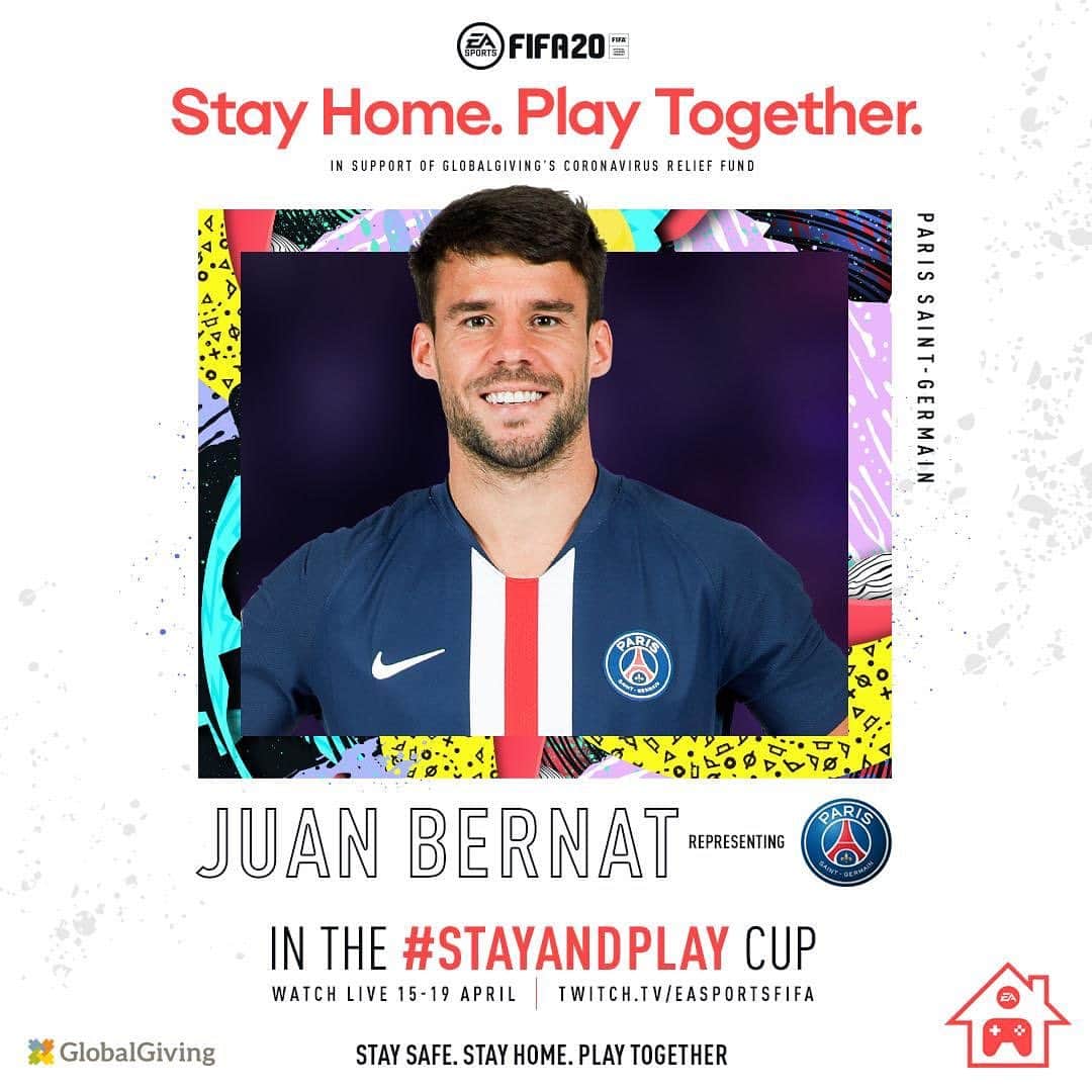 のインスタグラム：「🎮⚽️ Voy a representar al @psg en la copa #StayAndPlay para una buena causa! @easportsfifa」
