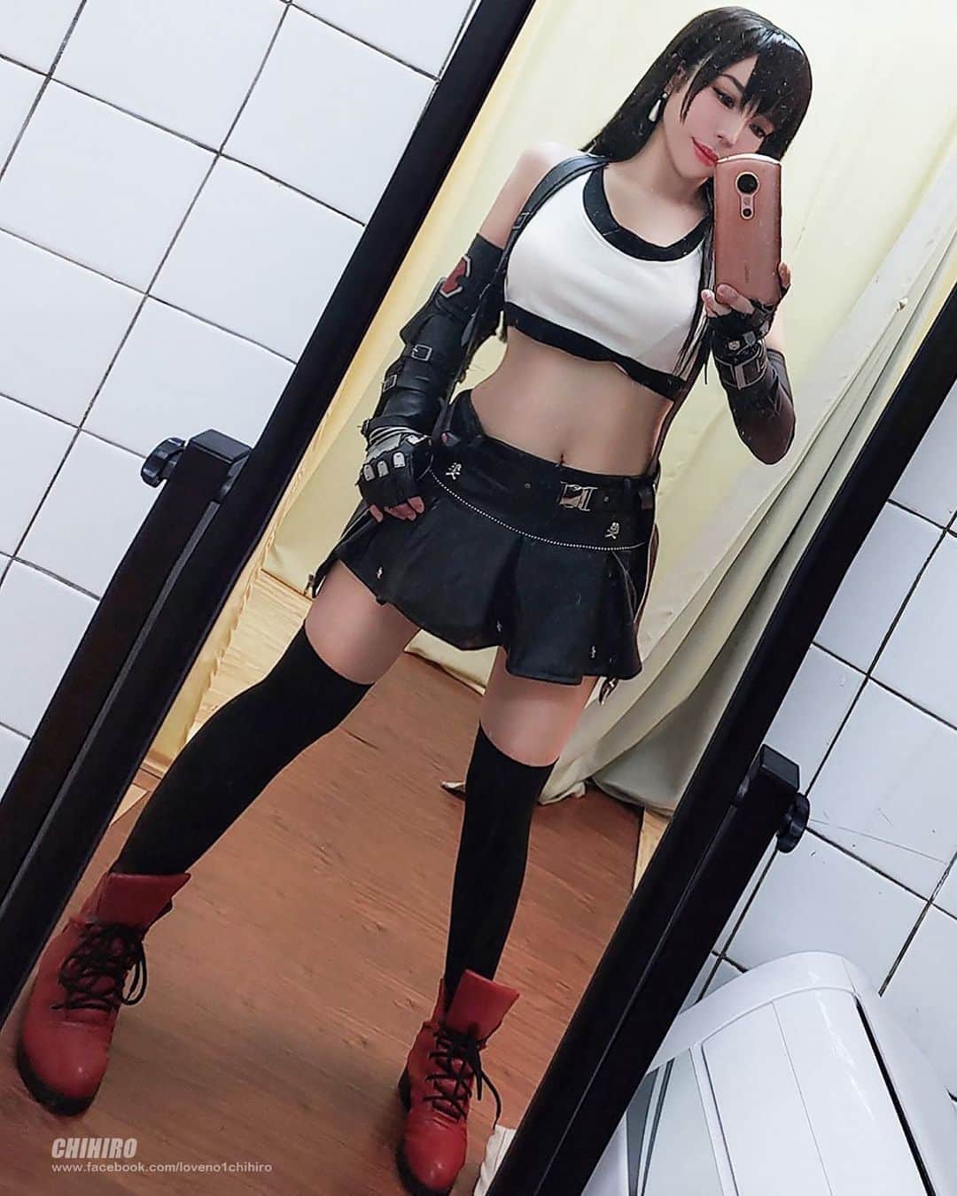 千尋のインスタグラム：「TIFA🥰🥰🥰🥰 #ff7remake #tifacosplay #tifa #cosplaygirl」