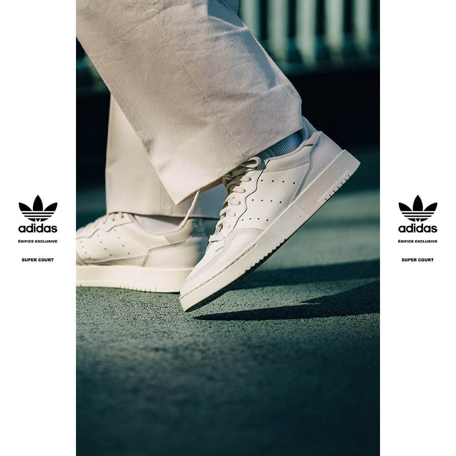 EDIFICEさんのインスタグラム写真 - (EDIFICEInstagram)「【スタッフが語るadidas - Exclusive model -】﻿ 《SUPERCOURT》﻿ ﻿ インラインでは見られない、柔らかなトーンのグラデーションが洗練さを高めた一足へ。﻿ ﻿ スリーストライプ、ヒールカップ、ヴァンプ部分を同トーンのクリームカラーを配色することでスポーツテイストをマイルドにしました。﻿ ﻿ 特集ページでは6人のスタッフがその魅力について語っています。﻿ ﻿ 是非プロフィール🔗よりご覧ください。﻿ ﻿ ※シューホールの数は靴のサイズによって異なる場合がございます。﻿ ※レディースサイズは、IENAより販売予定となっております。 ﻿ ﻿ ﻿ ﻿ Shoes : 【adidas EX】¥12,000+tax﻿ No : 20093310010010﻿ ﻿ Model : MIKI FUKAZAWA / EDIFICE TOKYO Sub manager﻿ @miki_fukazawa_ ﻿ ﻿ ﻿ ﻿ ﻿ ﻿ ﻿ ﻿ ﻿ ﻿ ﻿ ﻿ ﻿ ﻿ ✁----------------------------------------﻿ #edifice #adidas #supercourt #iena #adidassupercourt #adidasoriginals #sneaker #shoesaddict #shoestagram #kicks #kickstagram #shoeslovers #shoesaholic #shoefashion #sneakeraddict #sneakerheads #mensshoes #mensfashion #mensstyle #menwithclass #menwithstyle #dapper #dapperman #dapperstyle #エディフィス #アディダス #アディダススーパーコート #アディダスオリジナルス」4月12日 16時39分 - edifice.jp