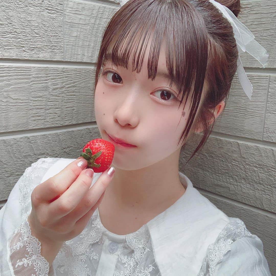 永瀬かこのインスタグラム：「おうち時間みんなはどうやって過ごしてる？ ・ かこはずっと勉強したかった あるテキストが届いたから それをやってる‪\♡︎/︎ いっぱい勉強して綺麗になるんだ〜💭 ・ あ、写真は全然関係ないやつ笑 この前いちご食べた時のです。🍓 せっかくならいちご飴とか作りたかった、  #おうち時間」