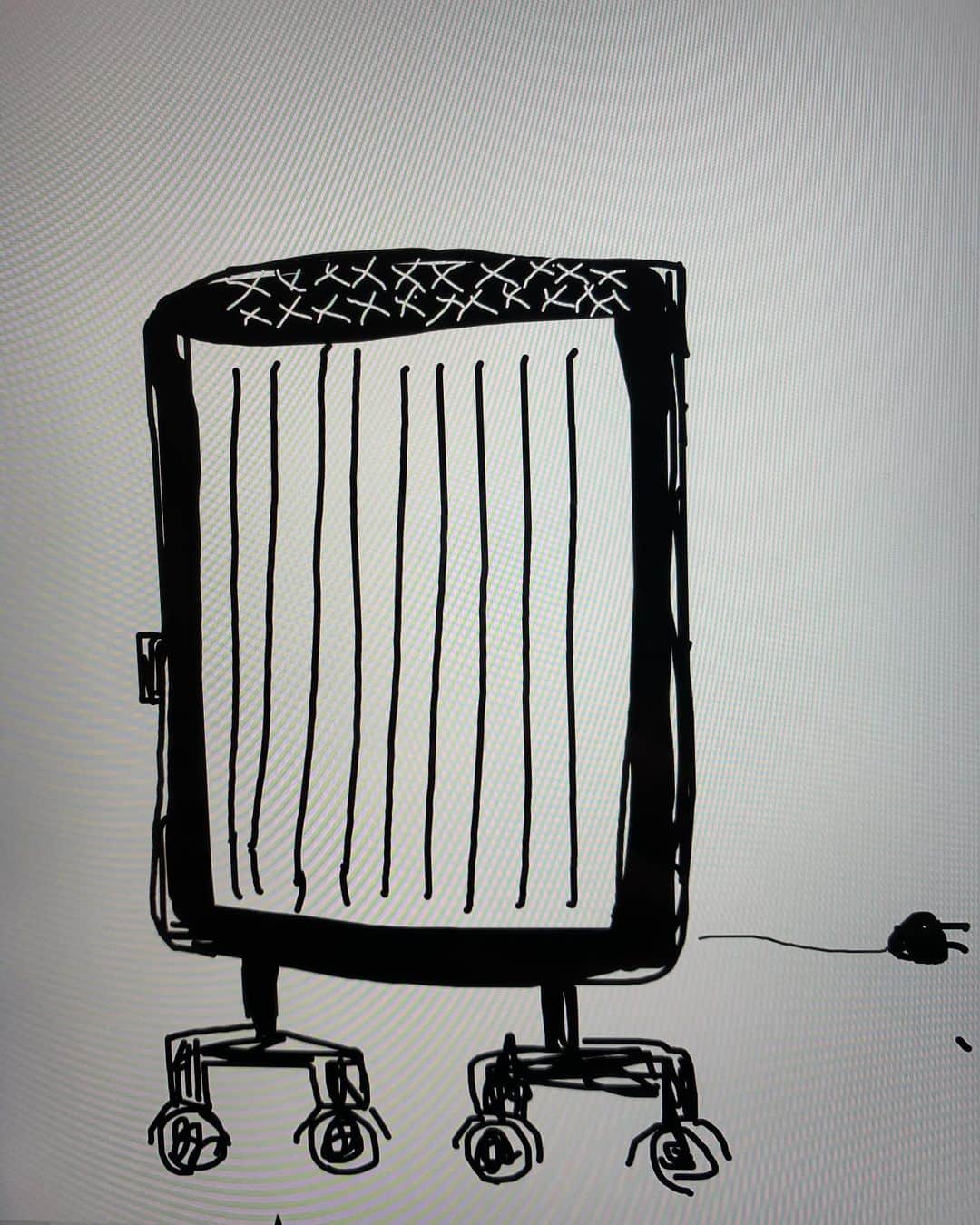亜生さんのインスタグラム写真 - (亜生Instagram)「イラストで笑顔を広げよう！ デザイナーのカーサさんから回ってきました。 なんでもいいとのことなので、ちょうど今目の前にある、しまうタイミングを逃した暖房器具を描かせていただきました。 #イラストつなぎ #コロナに負けるな #イラストで笑顔を広げよう」4月12日 12時50分 - aseihurricane