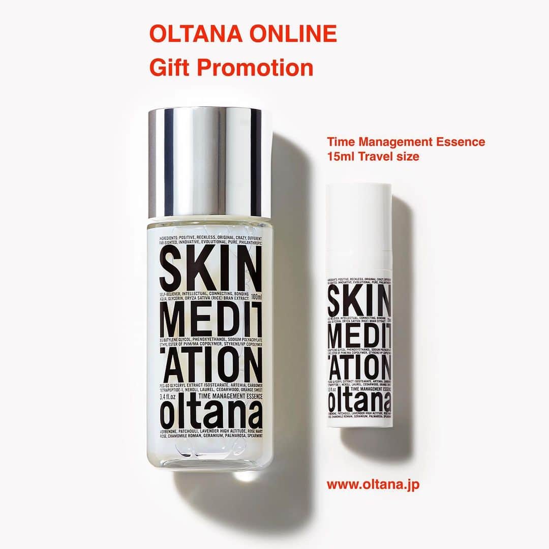 oltana オルタナのインスタグラム：「OLTANA ONLINE Gift Promotion  百貨店やセレクトショップなどの休業に伴い、より気軽にオンラインで購入しやすい環境を目指し、公式オンラインのサイトリニューアルを行いました。いつでも2品以上の購入で、全国送料無料でお届けします。  平日15時までのご注文分は当日出荷となり、都内近郊、関西エリアまでは翌日午前着のお届けが可能となりました。  また、お買い物が自由にできない今、オルタナからの応援プロモーションとして、2020年3月30日〜6月30日の期間、新たに会員登録を行い製品を購入された方全員に「タイムマネージメントエッセンス15ml」プレゼント実施いたします。  この度、より強いセキュリティを導入したことから、今までご利用頂いておりました会員さまも、初回のみ再度パスワード設定が必要となります。また、同じメールアドレス、パスワードはご利用いただけます。  今までオルタナ公式オンラインをご利用頂いてくださった方はもちろん、今までオンラインの利用が苦手だった方もぜひこの機会にご利用ください。  www.oltan.jp #oltana #skinmeditation #オルタナ」