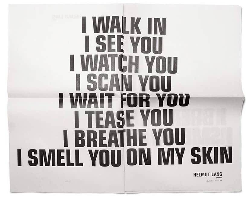 エステルデヴェのインスタグラム：「Flashback to more normal days... #JennyHolzer for @helmutlang, art direction & design @marcatlandesign, c.1999」
