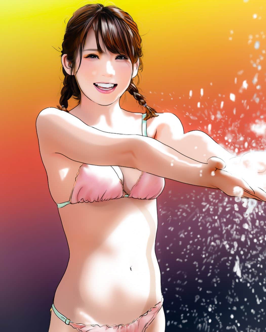 のインスタグラム：「『えなこさん(@enakorin )』 #似顔絵 #イラスト #イラストレーション #コスプレイヤー #えなこ #えなこりん #caricature #illustration #portrait #artwork #drawing #cosplay #cosplayer #enako」