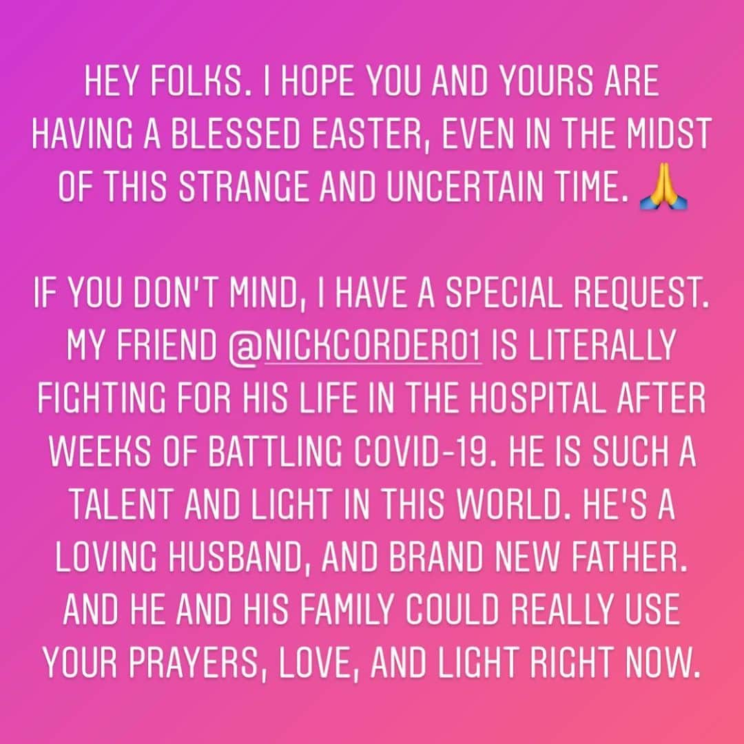 ザッカリー・リーヴァイさんのインスタグラム写真 - (ザッカリー・リーヴァイInstagram)「I would really appreciate any love you can send my dear friend @nickcordero1 and his family right now. And in 3 minutes, feel free to blast Elvis’ “Got A Lot Of Livin To Do”. It’s for him. 🙏🙌 @amandakloots」4月13日 6時57分 - zacharylevi