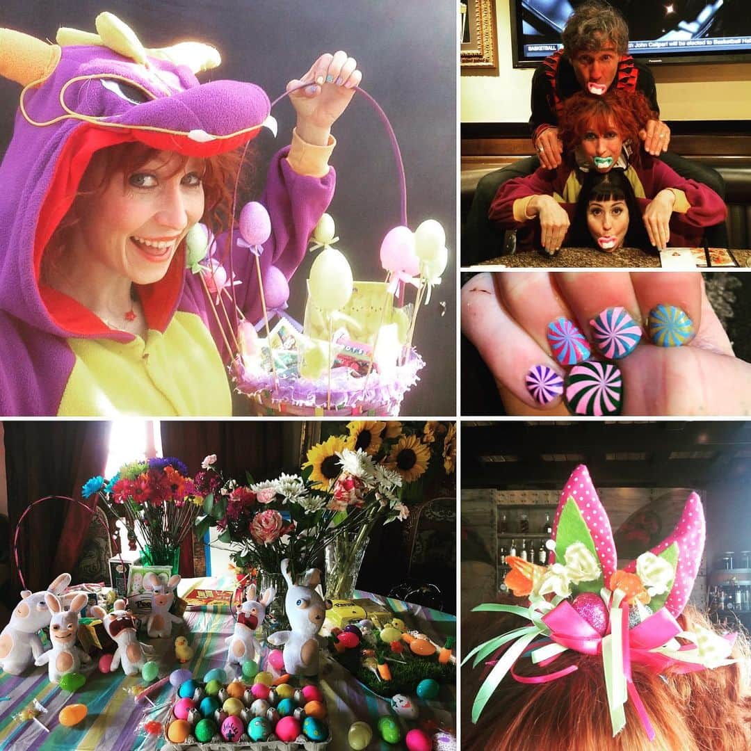 のインスタグラム：「Purple Dragon wishes you a safe healthy and Happy Easter! 👑💐🐣 #happyeaster #purpledragon #shenanigans #happyresurrectionday #bendybonnie」