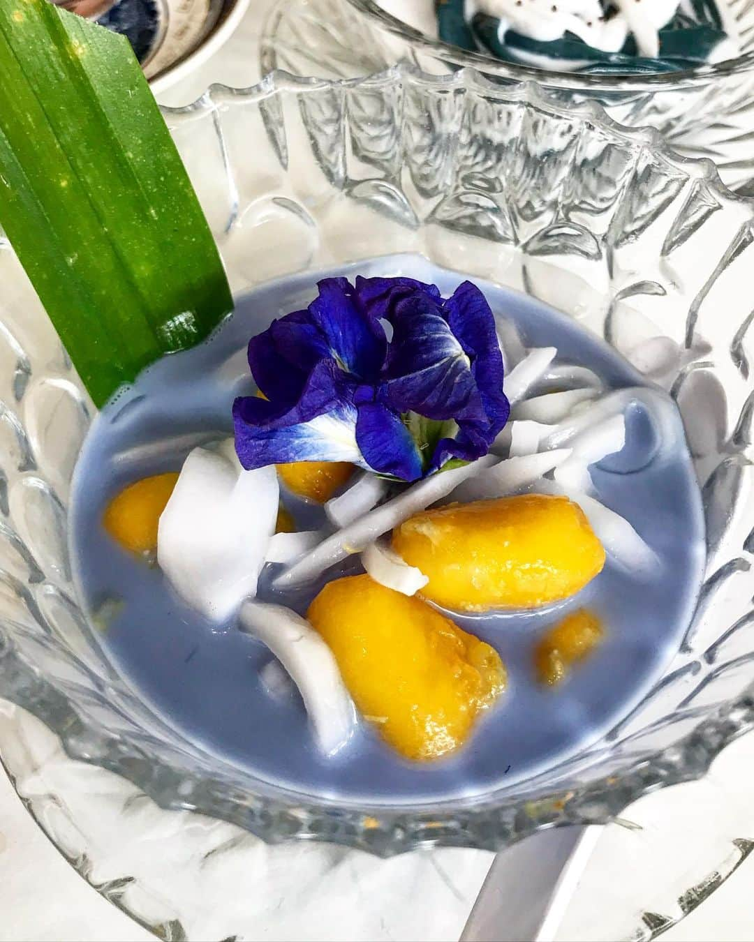 Li Tian の雑貨屋さんのインスタグラム写真 - (Li Tian の雑貨屋Instagram)「Blue dessert that’s served warm and smoky || Met Khanoon ~ Thai Mung Bean Marzipan  and Egg Yolk Dessert in Sweet Coconut Milk 🥥 🌴 a truly unique dessert idea with an intriguing aroma that might take some time to get used to • • • • • #dairycreameatsthai #thailand #chiangmai #travel #igersjp #chiangmaithailand #yummy #igfood  #foodporn  #instafood #vscofood #bonappetit #delicious  #sgfoodies  #delicious #cafe #sgtravel #gourmet #thai #thaifood #thailandtravel  #chiangmaicafe #lunch #musttry #dessert」4月13日 14時05分 - dairyandcream