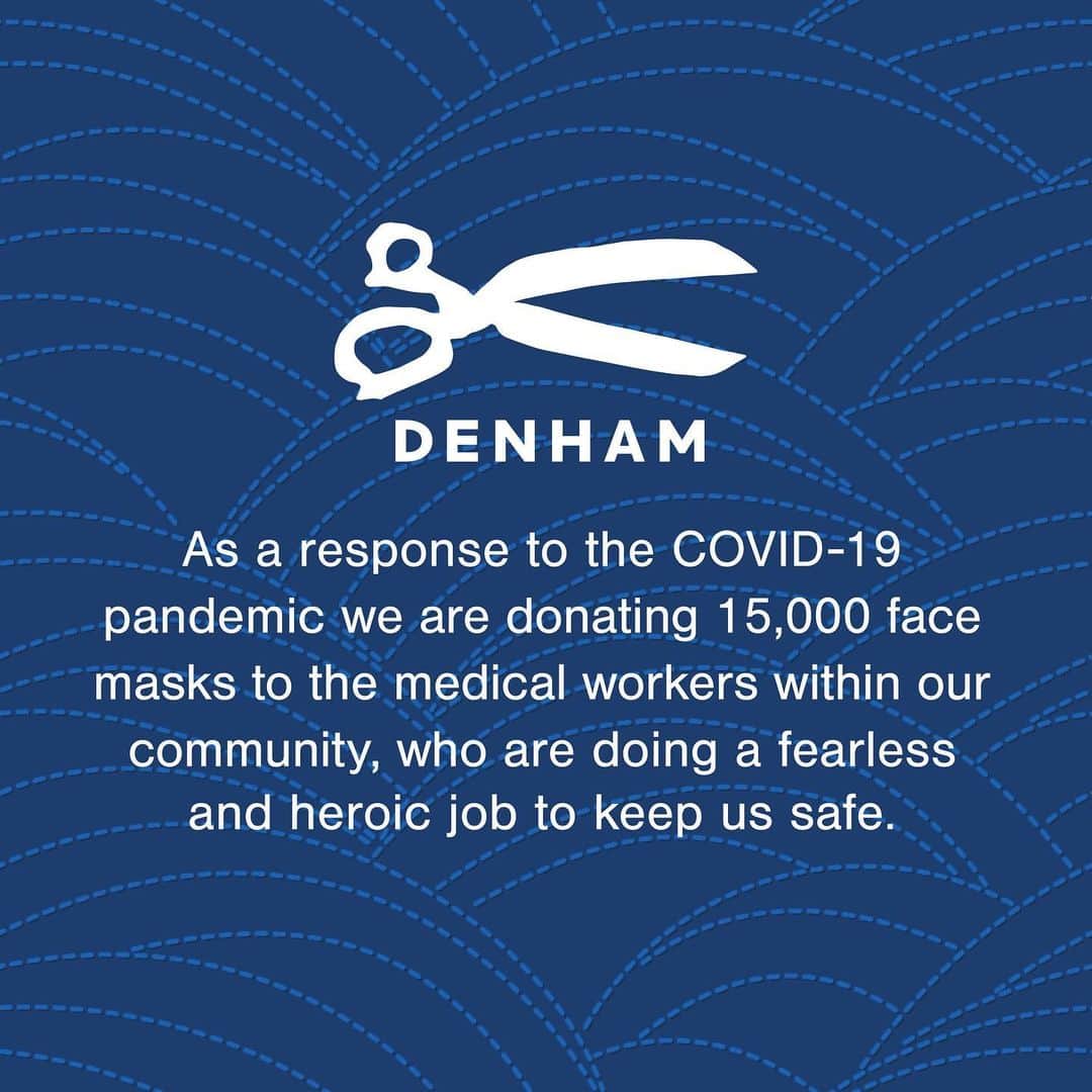 デンハムさんのインスタグラム写真 - (デンハムInstagram)「DENHAM and Trendy Int group are donating 15k masks to support the hospitals and medical workers in the fight against the COVID - 19 virus. We are all in this together. Keep safe, keep smiling. #denham #jasondenham #denhamthejeanmaker #covid19 #thetruthisinthedetails」4月13日 15時46分 - denhamthejeanmaker