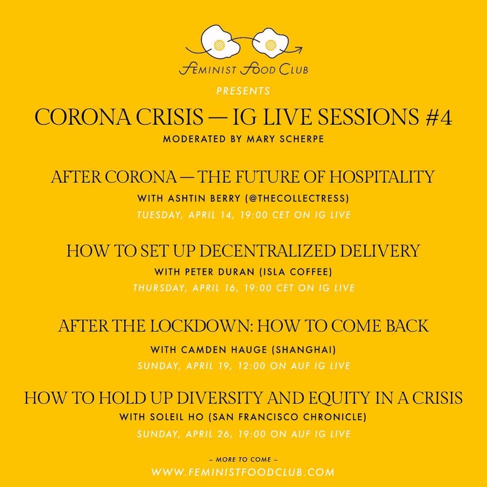 STIL IN BERLINのインスタグラム：「New week, new program! And I’m so very excited for all of these live talks I get to do for @feministfoodclub. I invited some international guests to talk about the present and future of hospitality: @thecollectress - @camdenhauge - and @soleil_ho! You can find the videos and transcripts of all the talks we’ve done on feministfoodclub.com and if you find them helpful, please consider becoming a donating member at steadyhq.com/feministfoodclub- see you on the internet!」