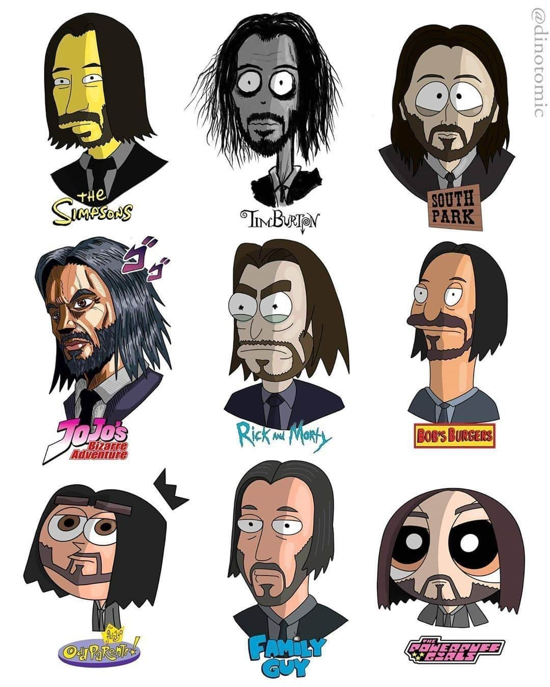 9GAGさんのインスタグラム写真 - (9GAGInstagram)「John Wick in different cartoon styles⠀ ✍🏻 @dinotomic⠀ -⠀ #art #cartoon #johnwick #keanureeves #9gag」4月14日 1時00分 - 9gag