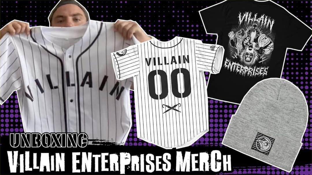 マーティ・スカルのインスタグラム：「New unboxing video on my YouTube channel!  Checking out @veapparel.store merchandise.  Also your chance to win Villain merchandise!  Link in bio.  #villain ☔️」