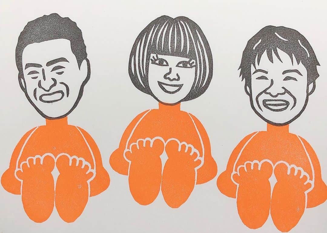 和田美枝のインスタグラム：「良純ビリケンさん✨  伊代ビリケンさん✨  星田ビリケンさん✨  そして、  タムケンさん✨  #よーいドン #石原良純　さん #松本伊代　さん #星田英利　さん #たむけん　さん #ちゃーハンコ #ワダちゃん消しゴムはんこ」