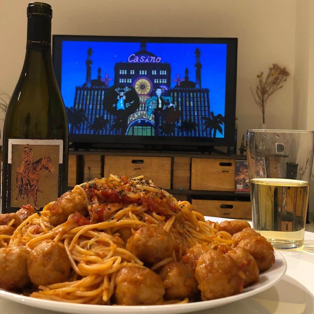 長谷川大のインスタグラム：「ルパン三世カリオストロ城に出てくるパスタ作って食べながら観ました。  ネットのレシピは量が少なかったりしてたのでよりリアルに近づけれるよ作りました。  #ルパン三世カリオストロの城  #おうちasobi」