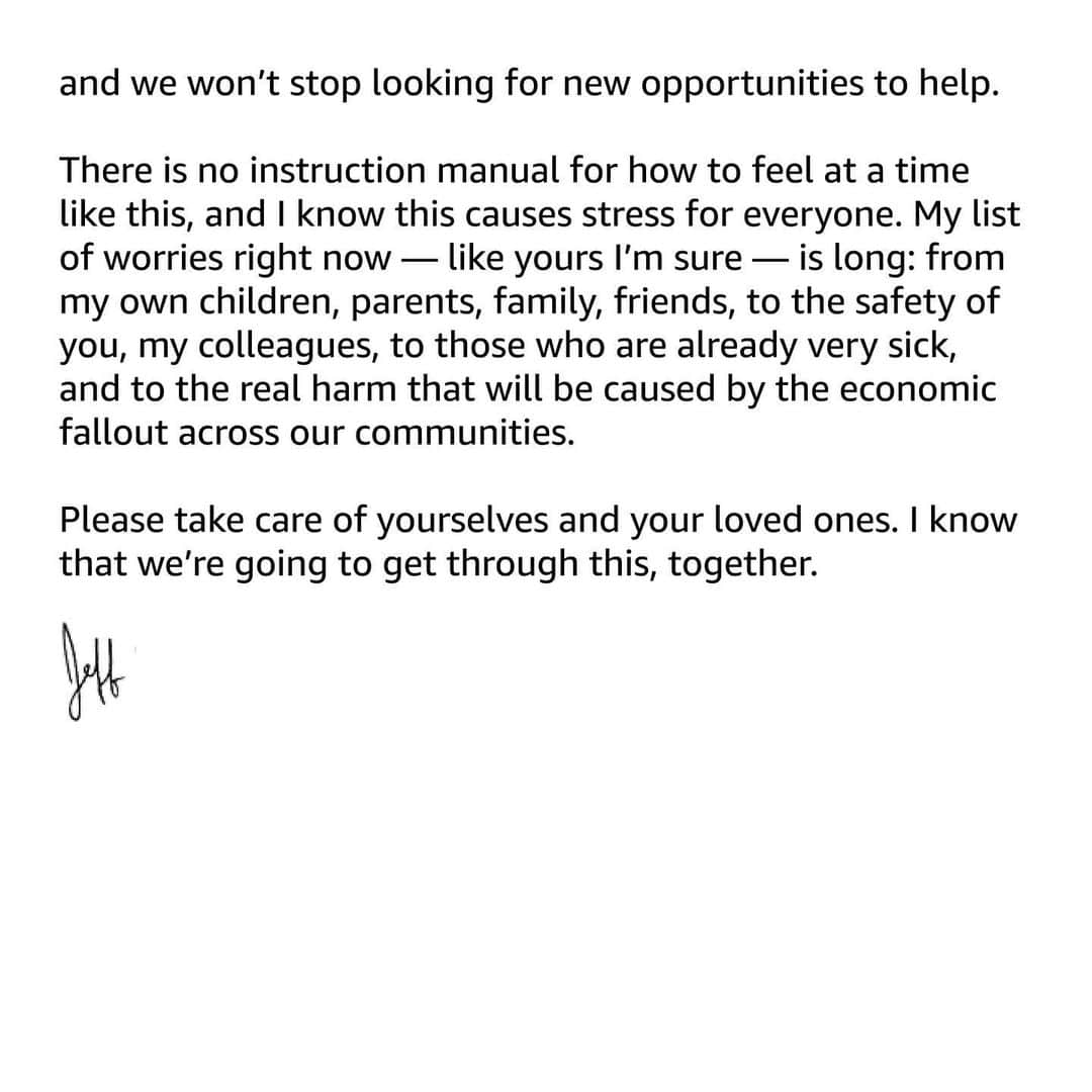 ジェフ・ベゾスさんのインスタグラム写真 - (ジェフ・ベゾスInstagram)「A message to all Amazon employees.」3月22日 8時23分 - jeffbezos