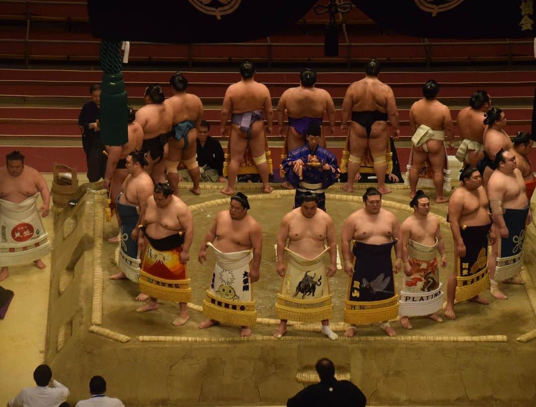 日本相撲協会さんのインスタグラム写真 - (日本相撲協会Instagram)「幕内土俵入り。﻿ 今場所ならではの上からアングルです👀﻿ ﻿  @sumokyokai  #sumo  #相撲  #力士 #お相撲さん #大相撲  #大阪場所  #三月場所 #春場所 #エディオンアリーナ大阪 #大阪府立体育館 #なんば  #３月 #幕内土俵入り #化粧廻し」3月22日 8時48分 - sumokyokai